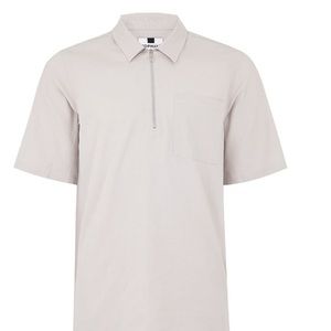 Topman Short Sleeve Zip Popover Shirt